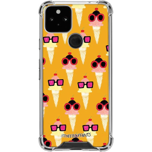 Bouffants and Broken Hearts Ice Cream with Shades Google Pixel 5 Clear Case